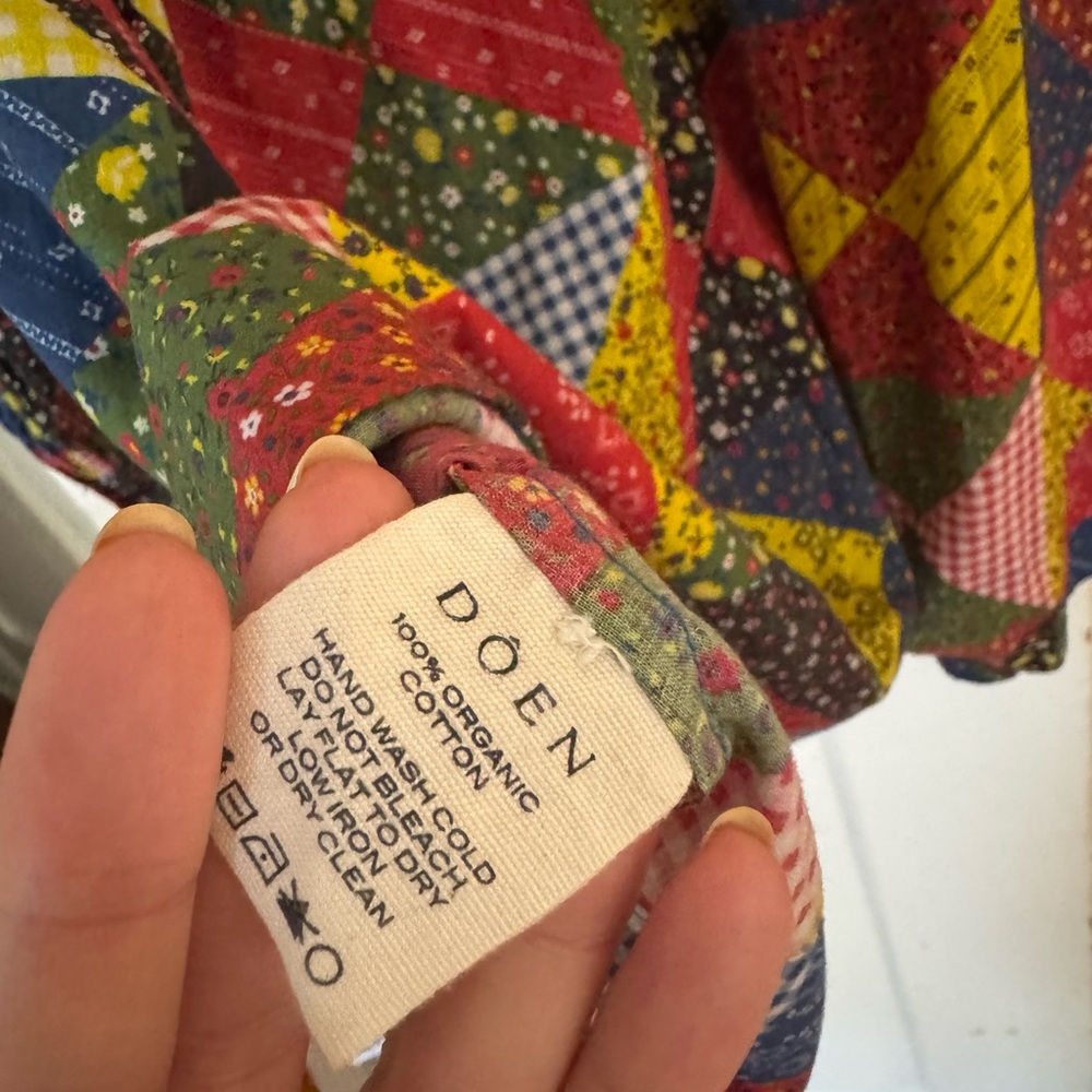 Doen Patchwork Mini Dress in Red, Yellow, Green, Blue - Picture 3 of 3